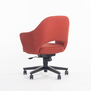 SOLD 2007 Eero Saarinen for Knoll Executive Arm Office Desk Chair Red Fabric 4 Available