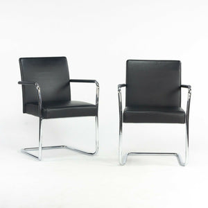 2010s Walter Knoll George Cantilever Stacking Chairs designed by EOOS in Black Leather