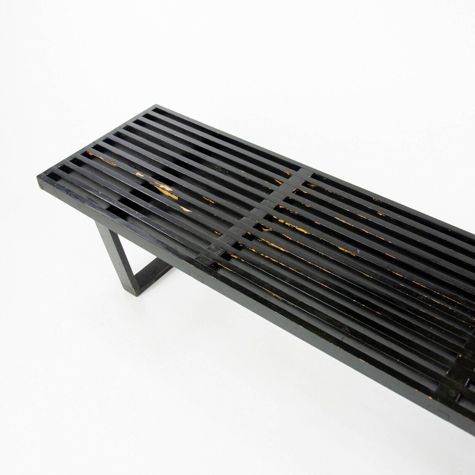 SOLD 1950s George Nelson for Herman Miller Black Ebonized Birch Bench Model 4692 68in