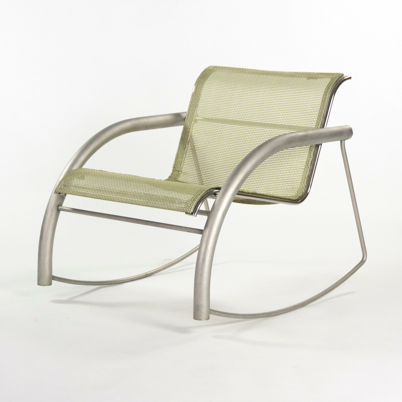 SOLD Prototype Richard Schultz 2002 Collection Stainless Steel & Mesh Rocking Chair