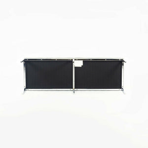 SOLD 2016 Florence Knoll Studio Three Seat Grey Volo Leather Bench with Chrome Base