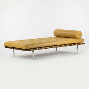 SOLD 1970s Mies Van Der Rohe for Knoll Barcelona Day Bed / Couch in Tan Leather Signed