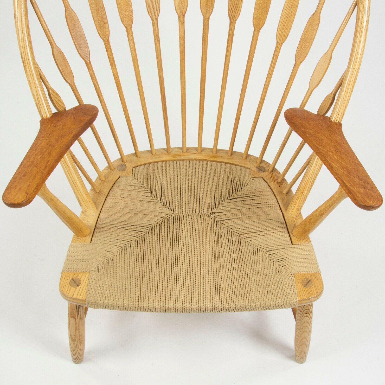 SOLD 1960s Hans Wegner Peacock Chair for Johannes Hansen of Denmark Ash & Teak Knoll
