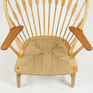 SOLD 1960s Hans Wegner Peacock Chair for Johannes Hansen of Denmark Ash & Teak Knoll