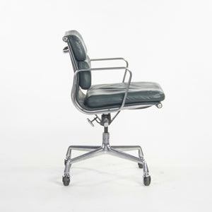 SOLD 1980s Herman Miller Eames Aluminum Group Soft Pad Management Desk Chair in Green Leather