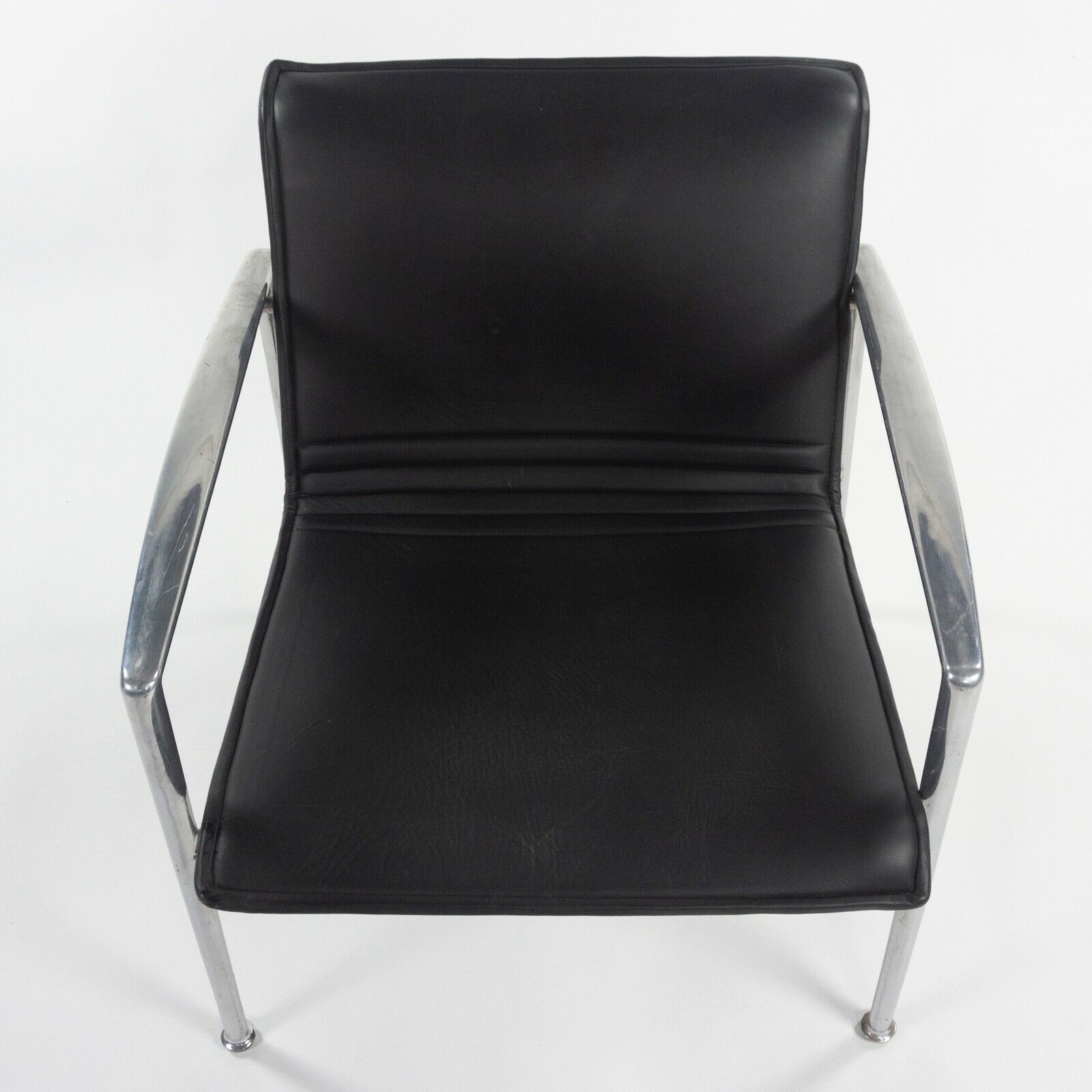 SOLD 1966 Collection Prototype Richard Schultz Polished Aluminum Leather Lounge Chair