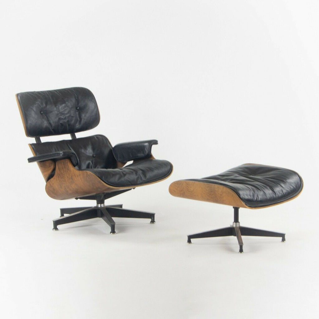 SOLD 1956 Holy Grail Herman Miller Eames Lounge Chair and Swivel Ottoman Boot Glides