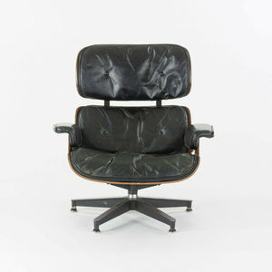 SOLD 1956 Holy Grail Herman Miller Eames Lounge Chair with Swivel Ottoman + Boot Glides + 3 Hole Arms