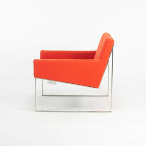 SOLD Pair of Fabien Baron Bernhardt Design B.3 Orange/Red Kvadrat Wool Lounge Chairs