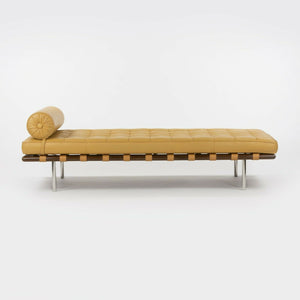 SOLD 1970s Mies Van Der Rohe for Knoll Barcelona Day Bed / Couch in Tan Leather Signed