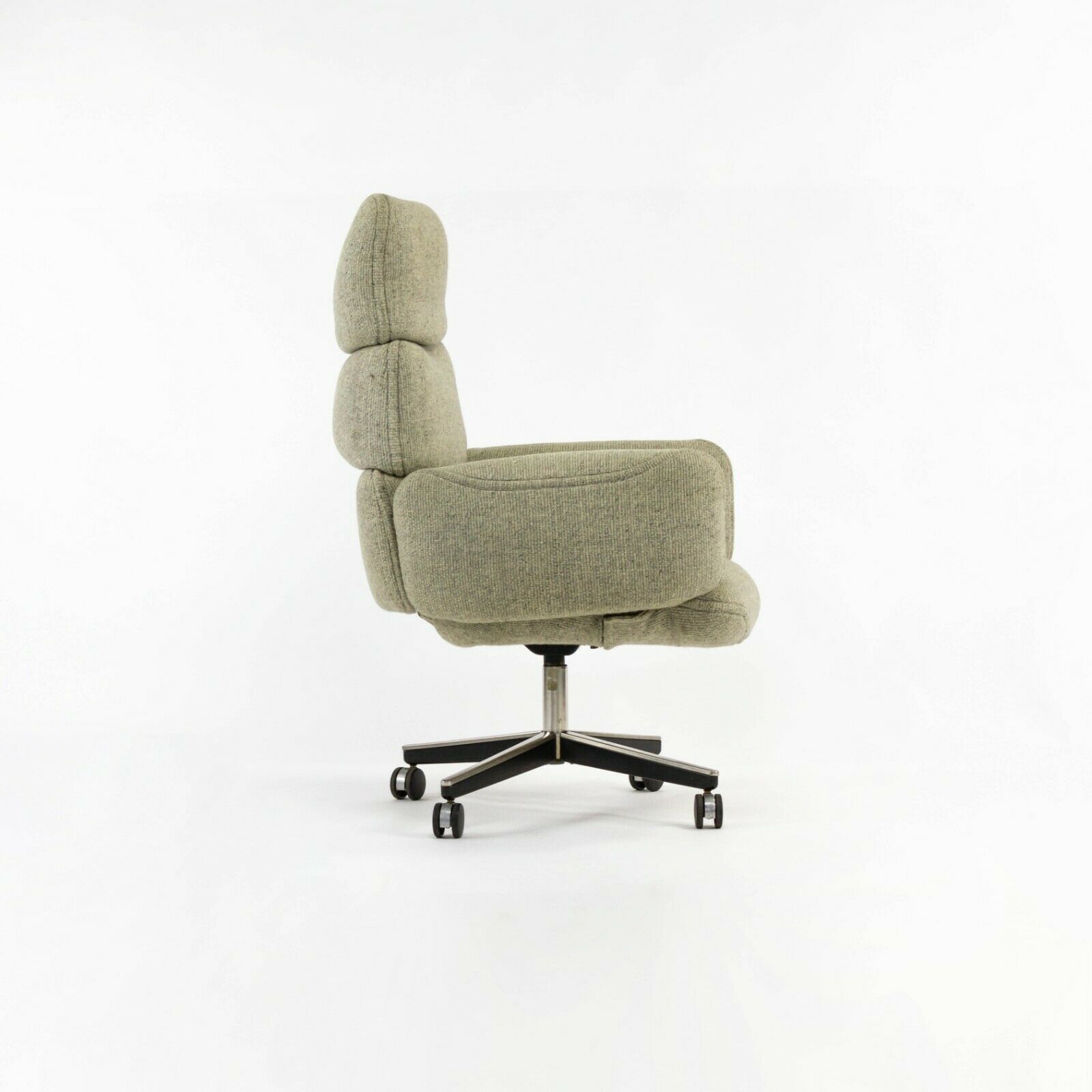 1980's Otto Zapf for Knoll High Back Office Desk Chair with Oatmeal Fabric Upholstery