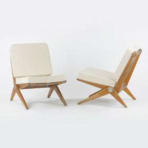 1948 Pair of Pierre Jeanneret for Knoll Associates No. 92 Scissor Lounge Chairs