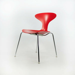 2010s Ross Lovegrove Orbit Chair by Bernhardt Design in Red Plastic Chrome Legs