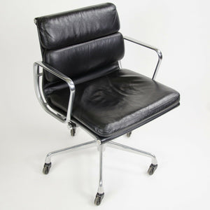 SOLD 2001 Eames Herman Miller Soft Pad Aluminum Group Desk Chair Black Leather 12x