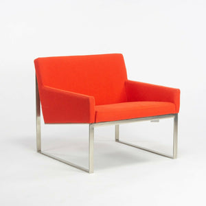 SOLD Pair of Fabien Baron Bernhardt Design B.3 Orange/Red Kvadrat Wool Lounge Chairs
