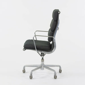SOLD 1985 Black Fabric Eames Aluminum Group Soft Pad Executive High Back Desk Chair