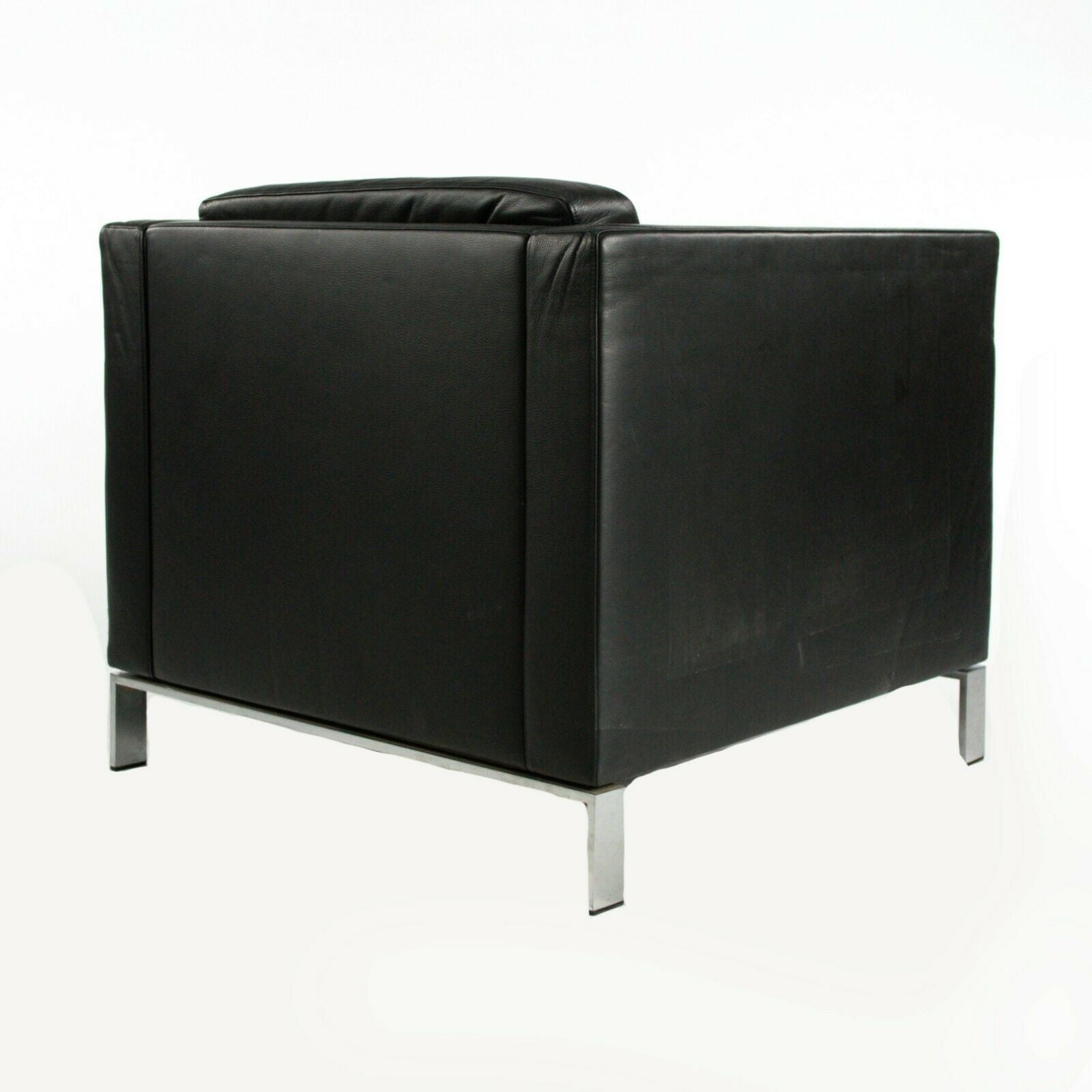 2010s Lord Norman Foster for Walter Knoll Model 500 Black Leather Arm Lounge Chair