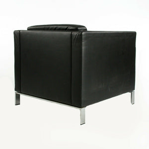 2010s Lord Norman Foster for Walter Knoll Model 500 Black Leather Arm Lounge Chair