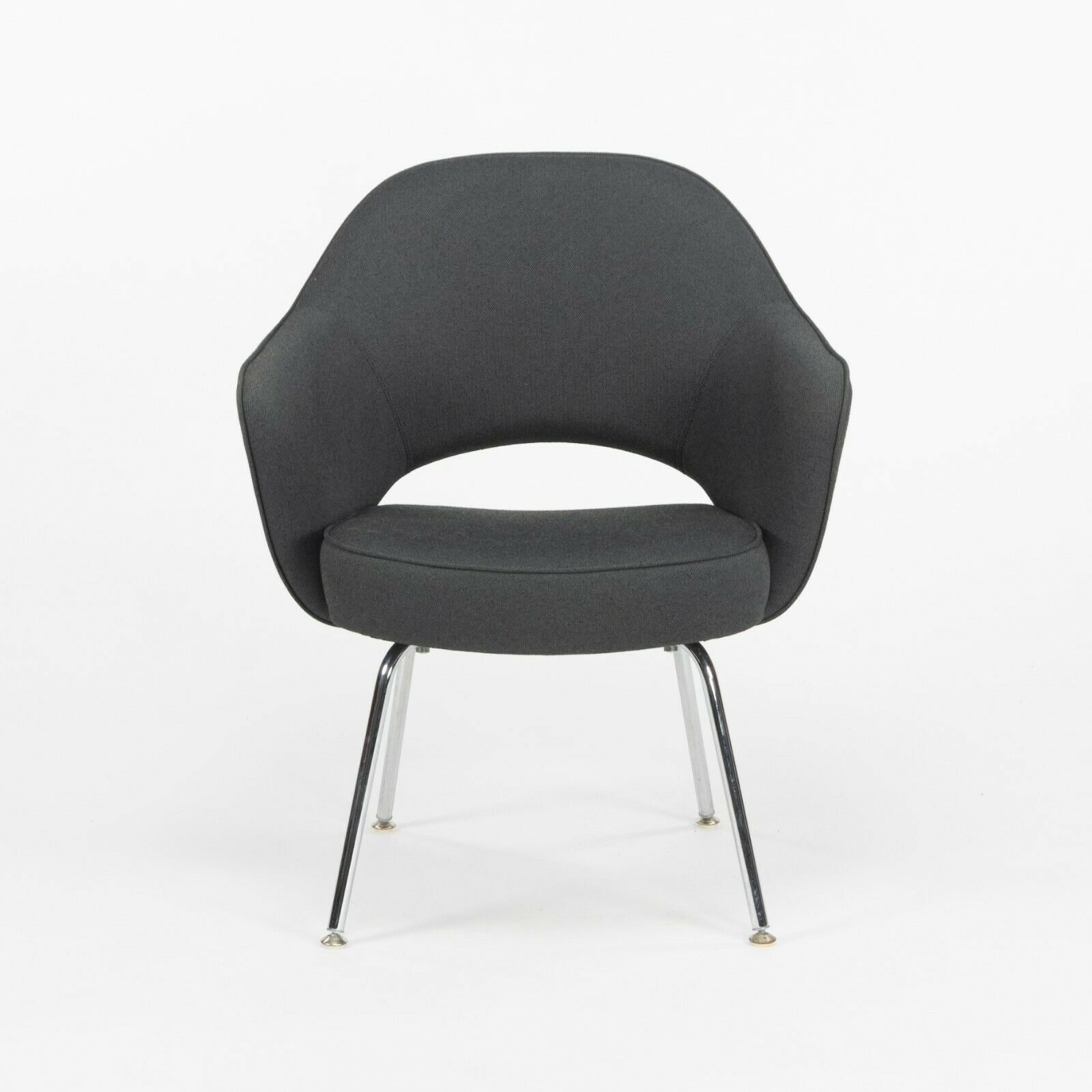 SOLD Eero Saarinen for Knoll 2020 Executive Armchair with Grey Fabric and Chrome Legs