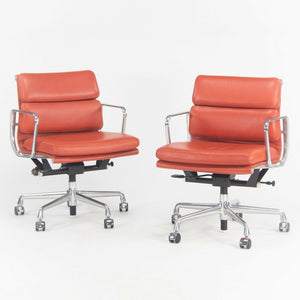 SOLD Herman Miller Eames Aluminum Group Soft Pad Management Chair Red Edelman Leather