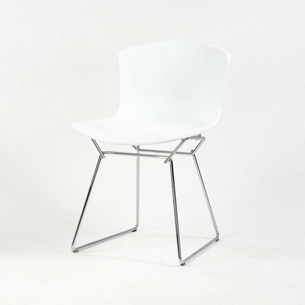 SOLD Harry Bertoia for Knoll Studio Molded Side Shell Chair Plastic with Chrome Base White