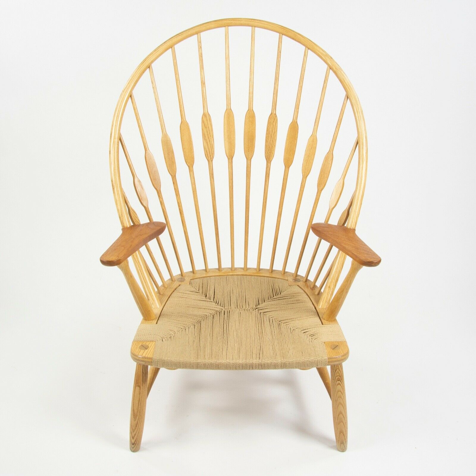 SOLD 1960s Hans Wegner Peacock Chair for Johannes Hansen of Denmark Ash & Teak Knoll