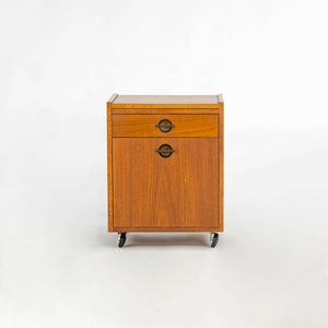 SOLD 1970s Pair of Rolling W&B Mobler Danish Modern Teak Bedside Table / Cabinets