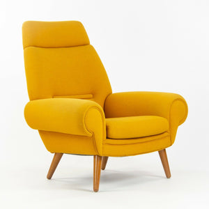 SOLD 1960s Vintage Kurt Østervig Yellow Upholstered Lounge Chair for Ryesberg Mobler