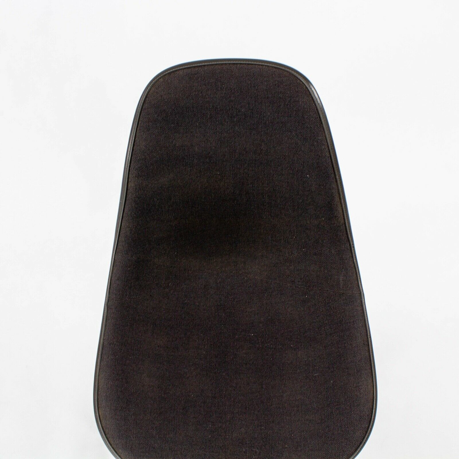 SOLD 1980s Herman Miller Eames Black Fabric Upholstered Side Shell Chair with Wheels