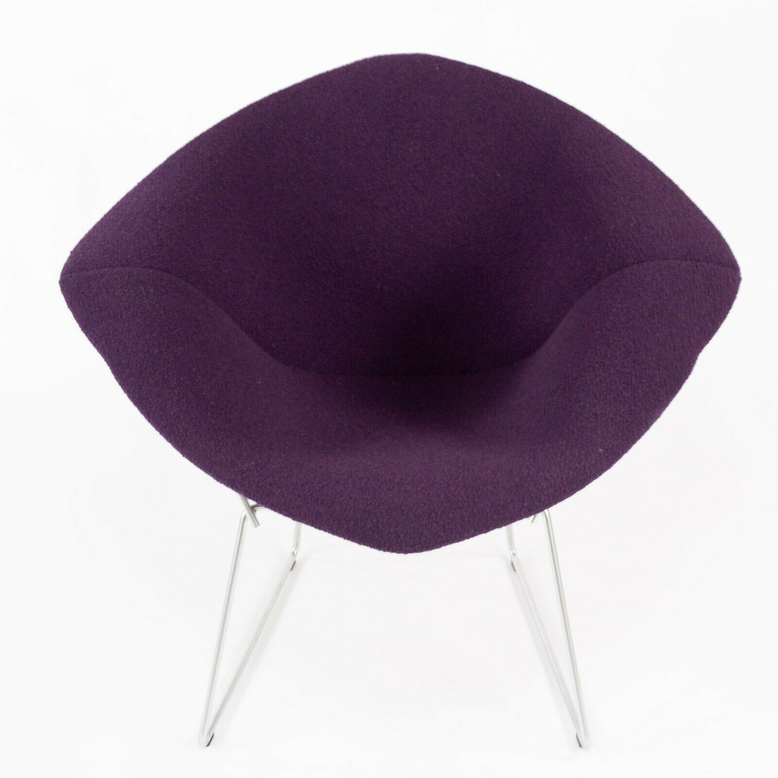 SOLD 2021 Harry Bertoia for Knoll Diamond Chair with Full Iris Purple Boucle Cover