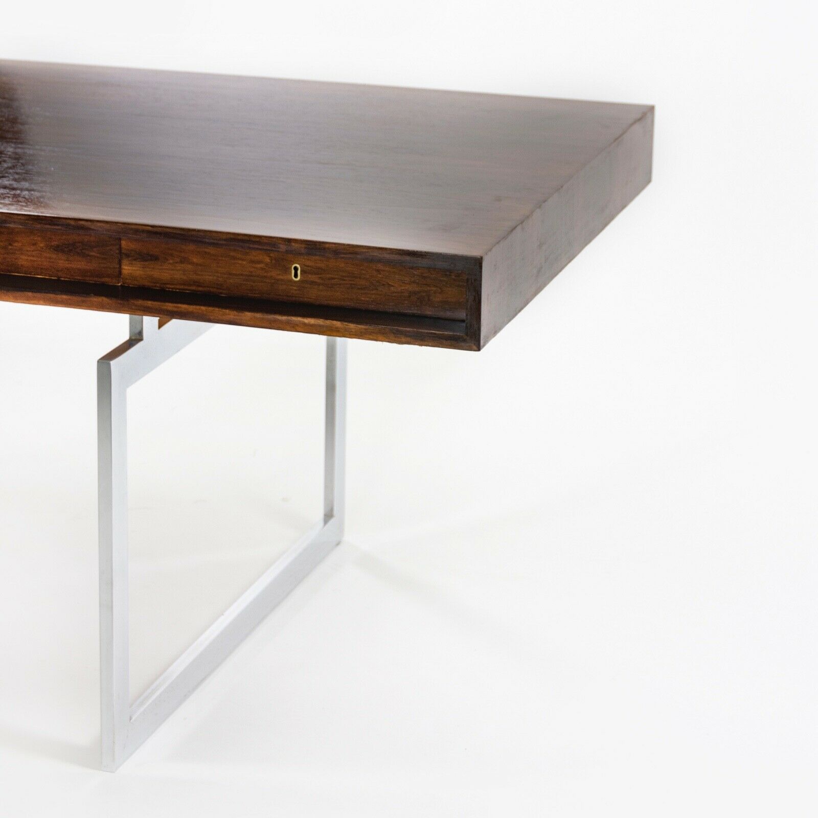 1959 4-Drawer Bodil Kjaer Desk for E. Pedersen & Son Brazilian Rosewood Made in Denmark