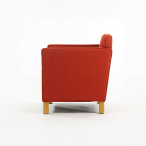 SOLD 2010s Pair Original Knoll Mies Van Der Rohe Krefeld Lounge Chair Orange Fabric