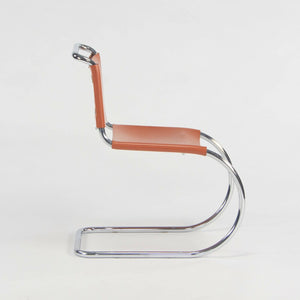 SOLD 1970s Set of 6 Mies Van Der Rohe for Knoll MR Dining Chairs in Cognac Leather