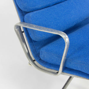 SOLD Herman Miller Eames Aluminum Group Executive Soft Pad Lounge Chair Blue Fabric