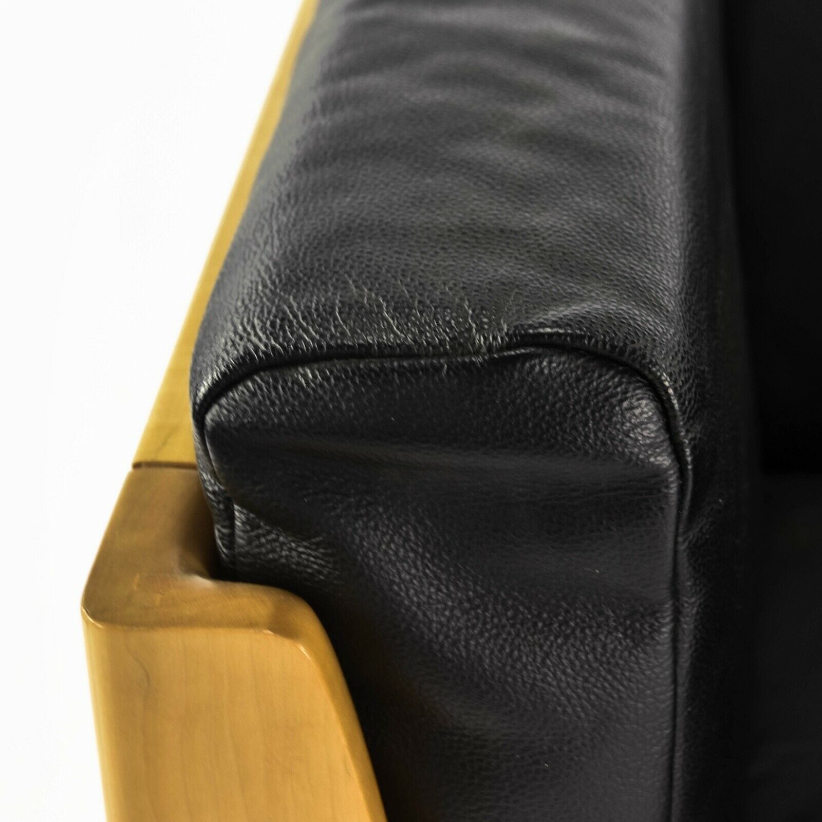 2001 Postmodern Club Chair in Maple and Black Leather by Brian Kane for Metropolitan Furniture