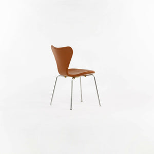 Set of 4x 1969 Arne Jacobsen Fritz Hansen Series 7 Handstiched Leather Chairs