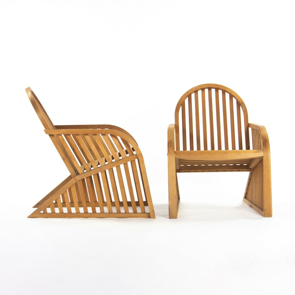 SOLD 1985 Pair of Prototype Richard Schultz Wooden Outdoor Lounge Chairs