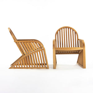SOLD 1985 Pair of Prototype Richard Schultz Wooden Outdoor Lounge Chairs