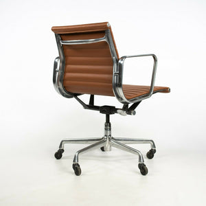 SOLD 2010s Herman Miller Eames Aluminum Group Management Desk Chair in Cognac Leather