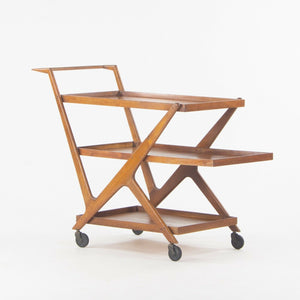 SOLD 1950s Italian Modern Cesare Lacca Bar Cart Serving Tea 3-Tier Walnut Ico Parisi