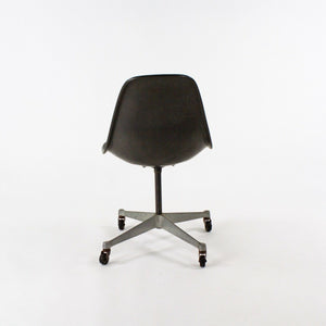 SOLD 1980s Herman Miller Eames Black Fabric Upholstered Side Shell Chair with Wheels