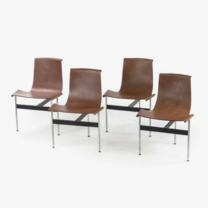 Katavolos Littel and Kelley T Chairs for Laverne International in Brown Leather