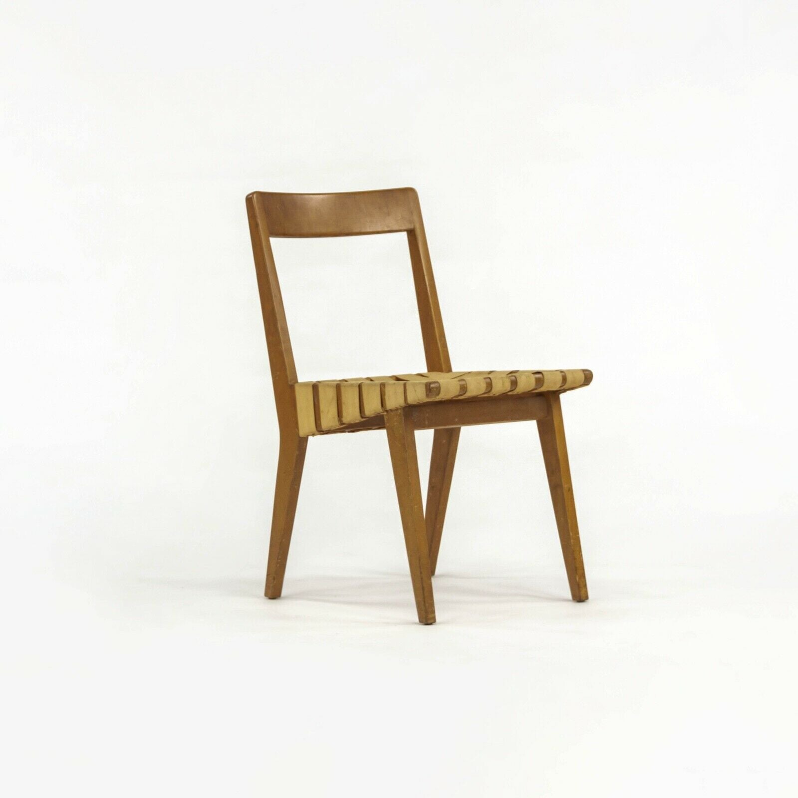 1940s Jens Risom For Knoll Associates 666 WSP Dining Chair with Webbing in Maple