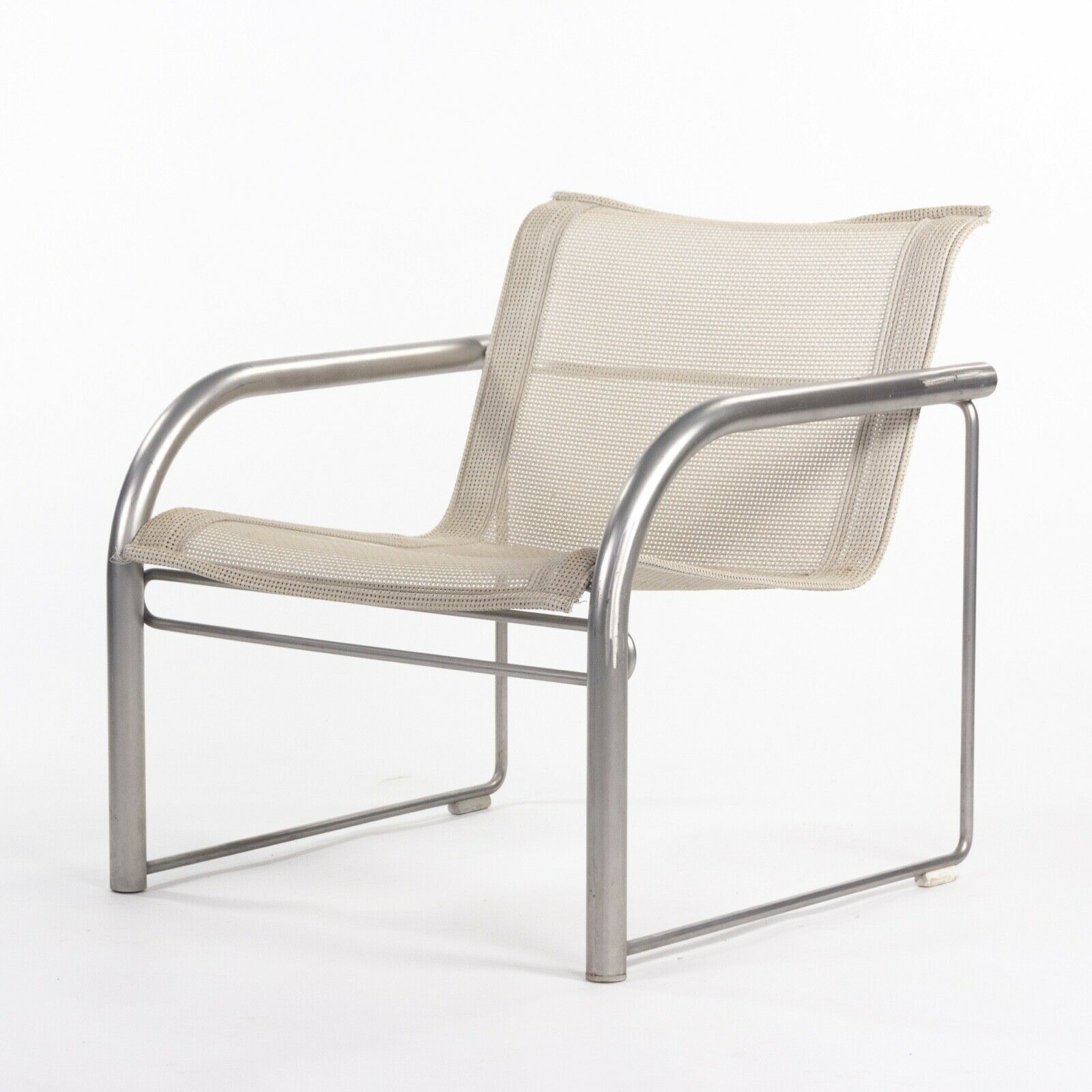 SOLD 1980 Prototype Richard Schultz for Knoll Stainless Steel & Mesh Lounge Chair