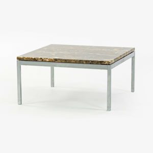 Florence Knoll Studio Square Espresso Marble Low Side or Coffee Table 24 in Square