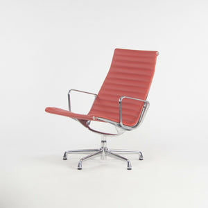 SOLD 2010 Herman Miller Eames Aluminum Group Lounge Chair in Red Leather 1x Available