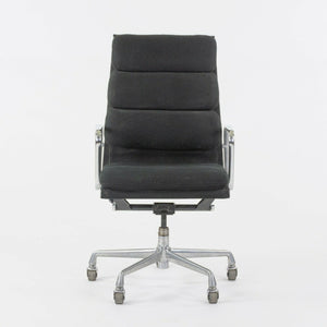 SOLD 1985 Black Fabric Eames Aluminum Group Soft Pad Executive High Back Desk Chair