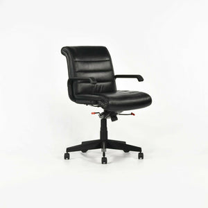SOLD 2006 Richard Sapper for Knoll Management Desk Chair in Black Toscana Leather