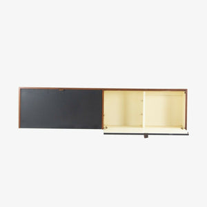 SOLD 1960s Florence Knoll Associates Hanging Wall Cabinet Sideboard Walnut and Black