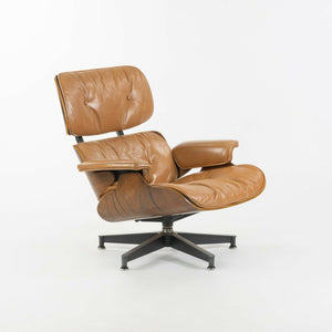 SOLD 1956 Herman Miller Eames Lounge Chair and Ottoman 670 671 with Boot Glides Tan